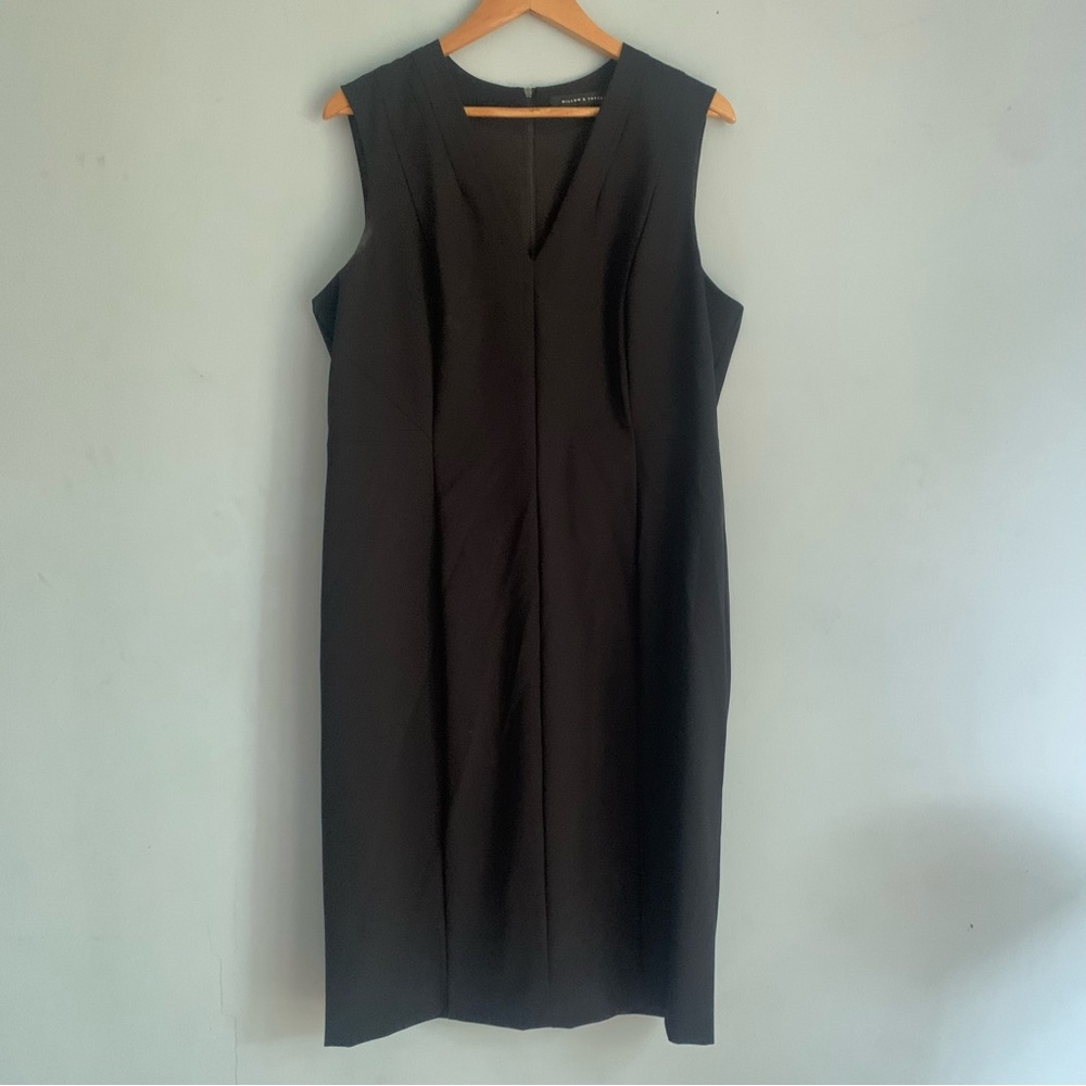 Reitmans Black Sleeveless V Neck Office Dress